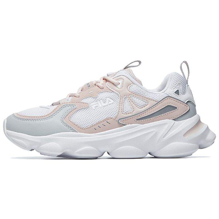 FILA Skipper Comfortable Versatile Fabric Low-Top Casual Running Shoes Women sneaker Gray Pink White F12W021117FWP