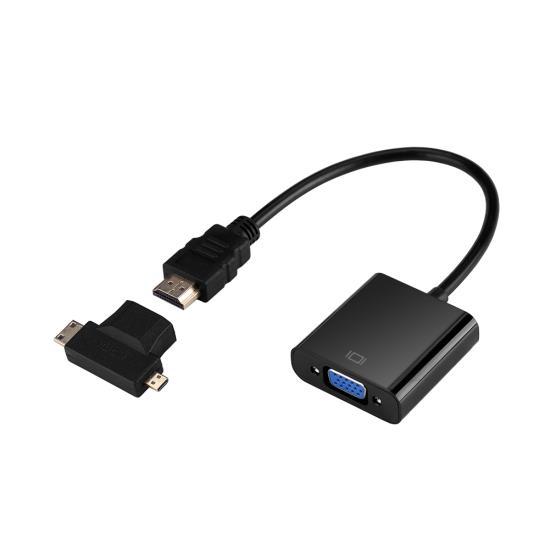 

Адаптер HDMI-VGA T-типа Разъем Micro + Mini HDMI для телеприставки PS4 Xbox360 Черный