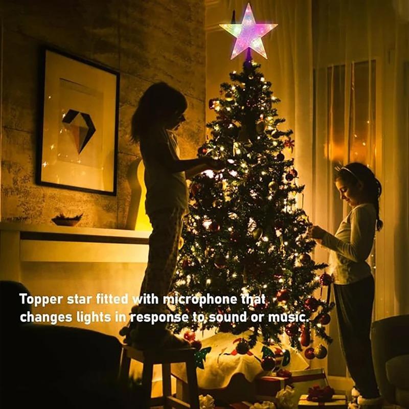 15cm Christmas Tree Decoration Stars Warm White Lights Home Room Decor LED Shining Lamp Xmas Festival