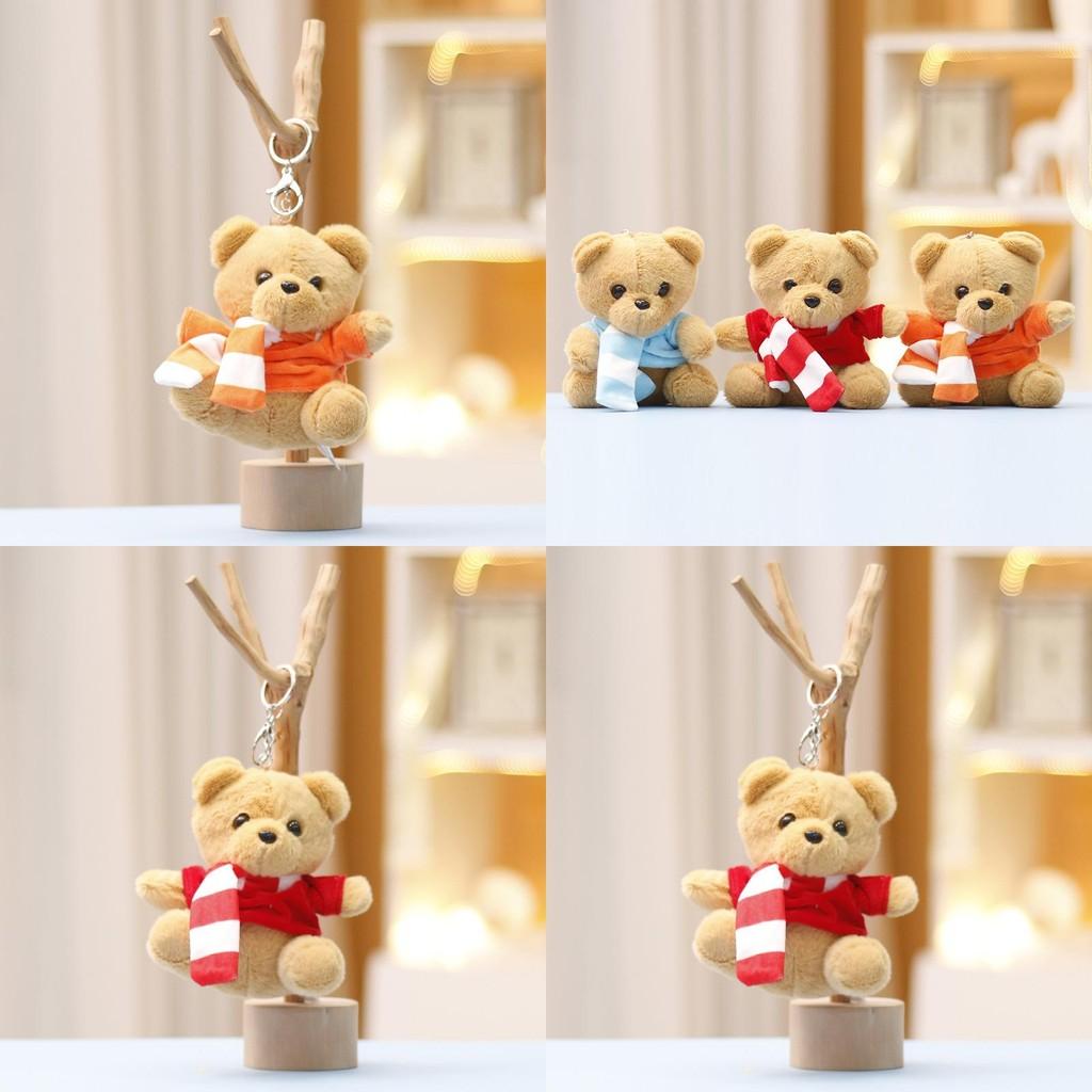 Adorable Plush Toy Scarf Bear Cute Stuffed Animal Doll Gift For Weddings Or Collectibles