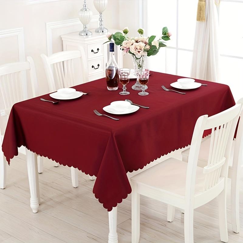 100% Polyester Tablecloth, Kitchen, Restaurant, Party, Holiday Table Decoration, Solid Color Tabletop Cover, Natural Fabric
