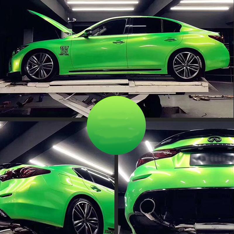 Lesklá Dvojitá Barva Vinylová Fólie Motocykl Auto Interiér Styling Cukrová Perleťová Jablkově Zelená Samolepicí Aršíky Nálepky Fólie Roll