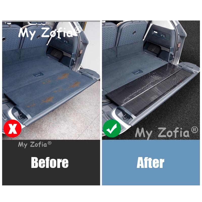 For ZEEKR 9X 2025 2026 Car Trunk ABS Carbon fiber Threshold Strip Tailgate Anti Kick Sill Trunk Plate Cover Accessories