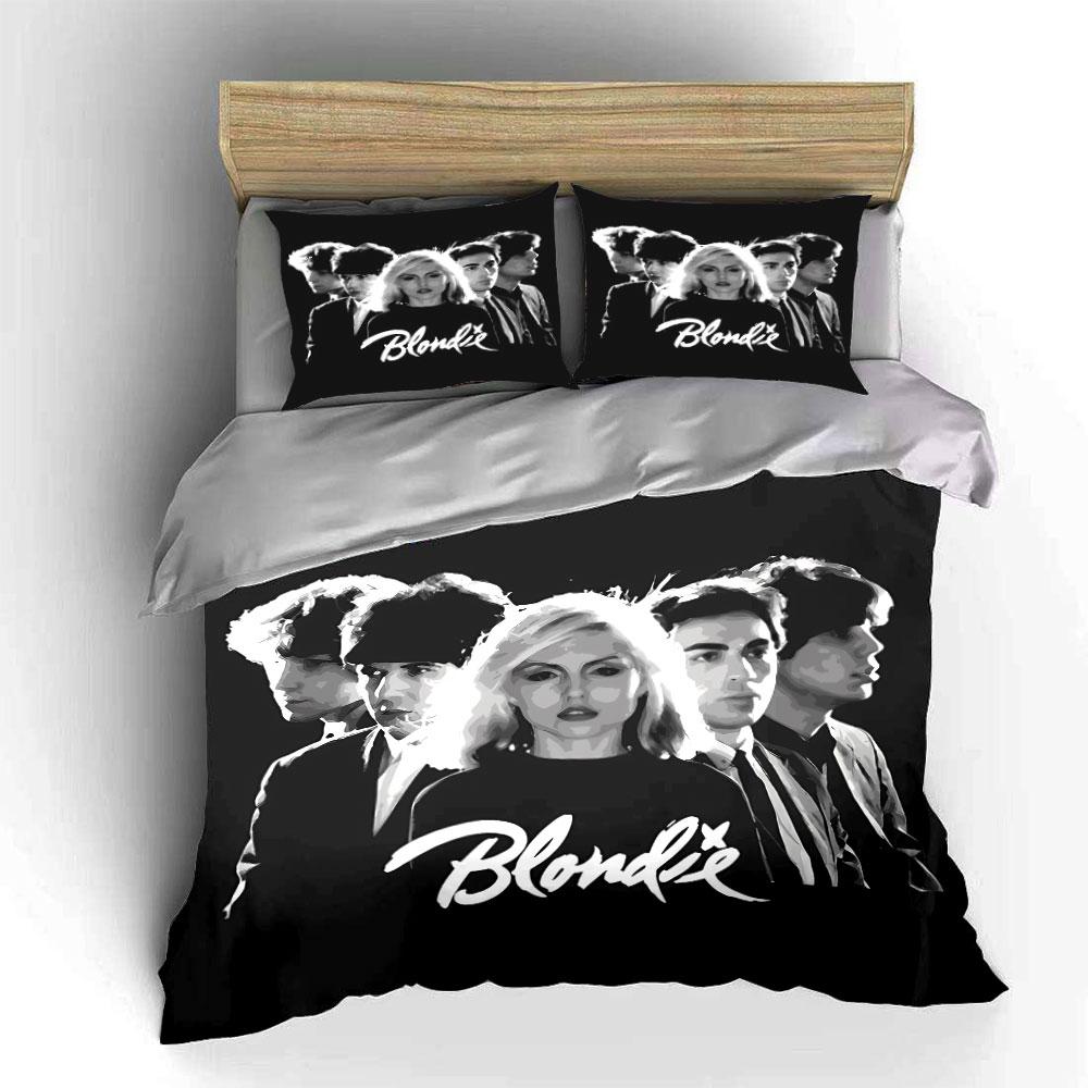 Blondie Band Black & White Style Bedding Duvet Cover Set Duvet Cover Pillowcases (1*Duvet Cover 2*Pillowcases, without duvet insert)