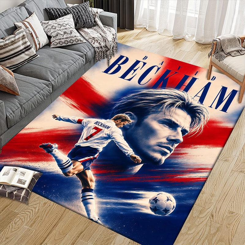 Becks Flannel Printed Carpet, Home Sofa Decoration for Living Room & Bedroom, Non‑Slip Play Flannel Floor Mat for Game Room