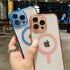Luksusowy Kolorowy Bumper Przezroczyste Magnetyczne Etui Magsafe na Telefon Dla iPhone 11 12 13 14 15 Pro Max Osłona Ochronna Obiektywu na 14 Plus