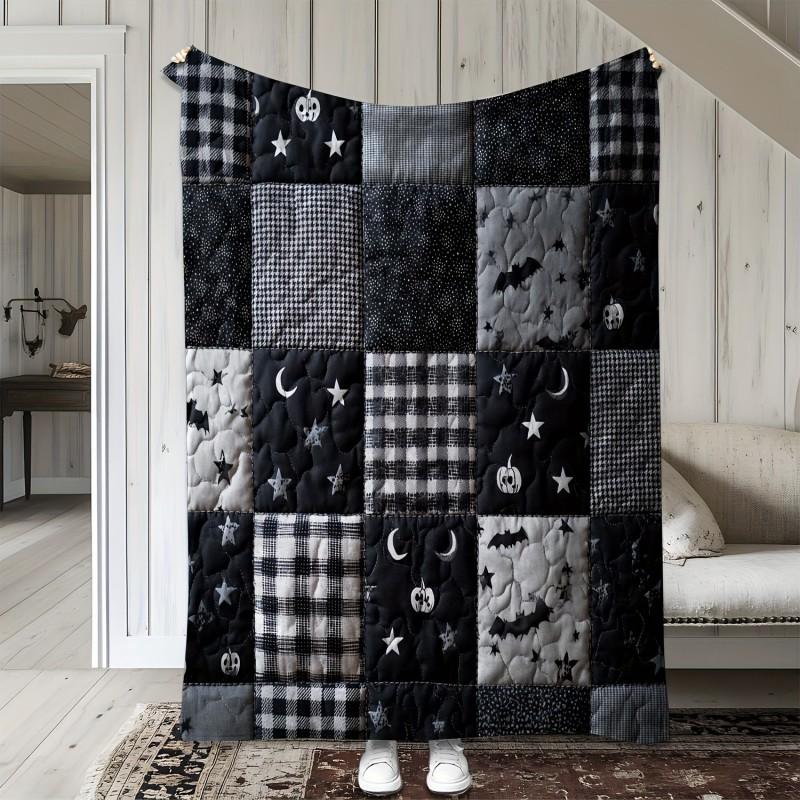 Halloween Pumpkin Christmas Printed Flannel Blanket Soft Cozy Throw Party Home