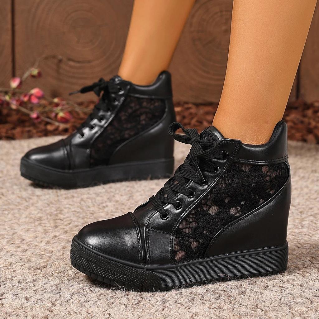 Fashion 2025 Women Trend Wedge Platform Sneakers Anti-slip Lace Up designer Shoes Women Mesh Breathable Sneakers Women Zapatos De Mujer