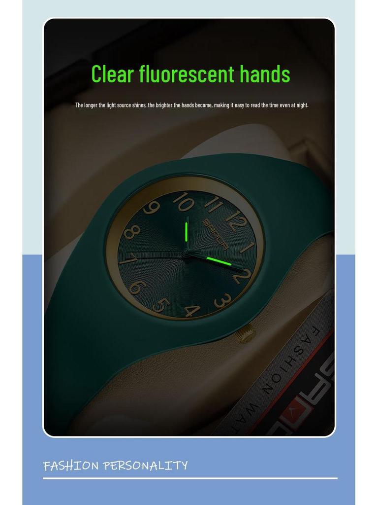 Sanda Unisex Lehké silikonové sportovní hodinky - Vodotěsné a tiché módní pro studenty