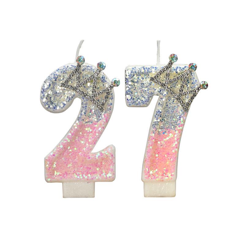 Crown Princess Number Birthday Candle - Creative Cake Decoration Accessory