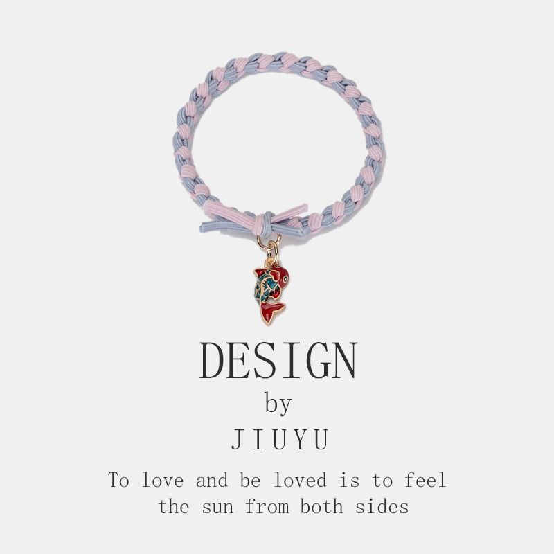 Boyfriend Exclusive Small Rubber Band Handmade Woven Hand Strap Couple Leather Case Hair Band for Girlfriends Headband Bracelet Dual-Use