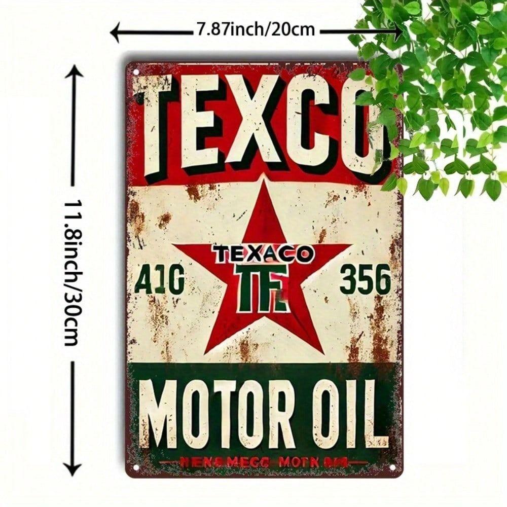 Vintage Texaco Red Star Oil Metal Poster Retro Bar Wall Decor Sign