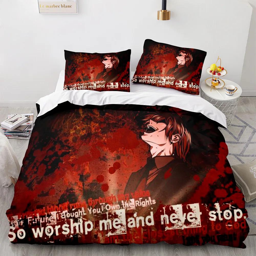 

3D Аниме Постельное Белье Тетрадь Смерти Мягкое Стеганое Одеяло Пододеяльник С Наволочкой Для Односпальной Полуторной Двуспальной Королевской Кинг-сайз Декоративной Кровати US Twin(172x218cm)