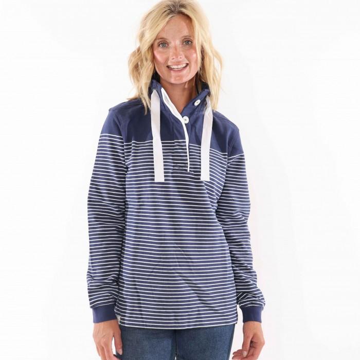 Lazy Jacks Womens/Ladies Button Neck Sweatshirt