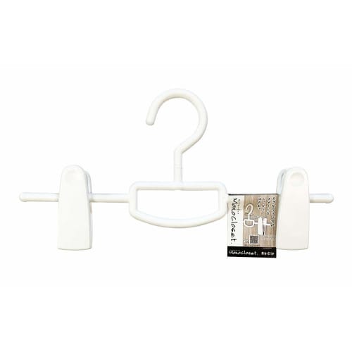 Shinkohanger Monochrome Skirt Hanger with Big Clip, Swivel Hook, Connecting Hook, Scarf Hanger, White, 34 x 17.3 x 3 cm