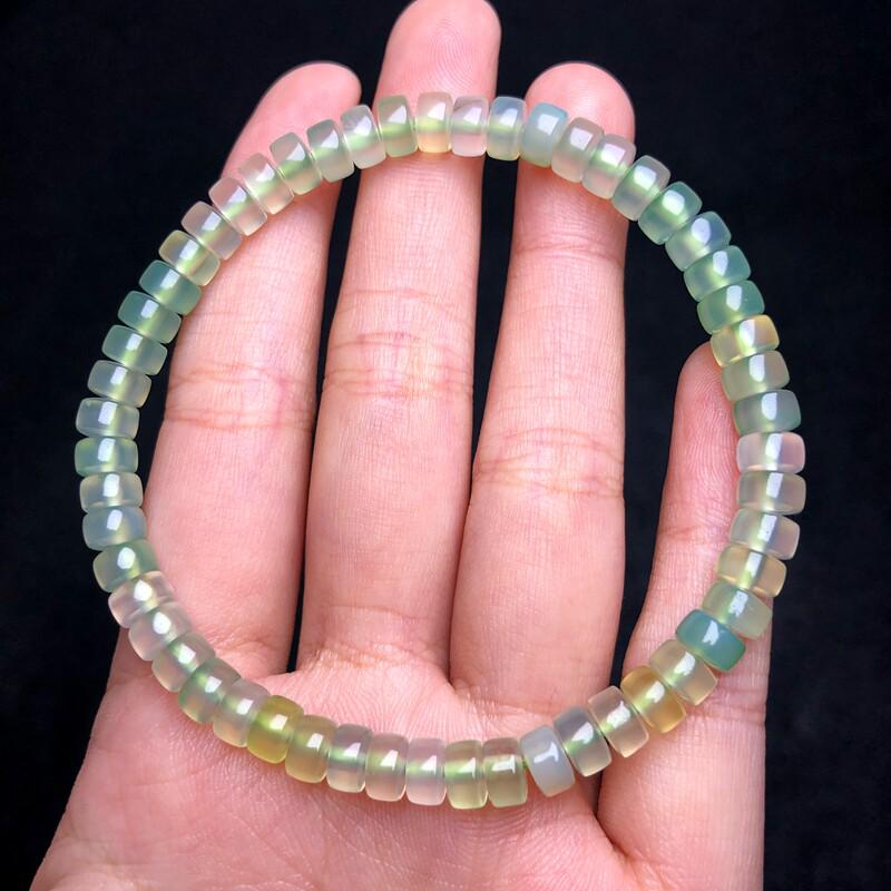 Green Agate Spacer Beads Bracelet with Flower Design - DIY Wenwan Accessories