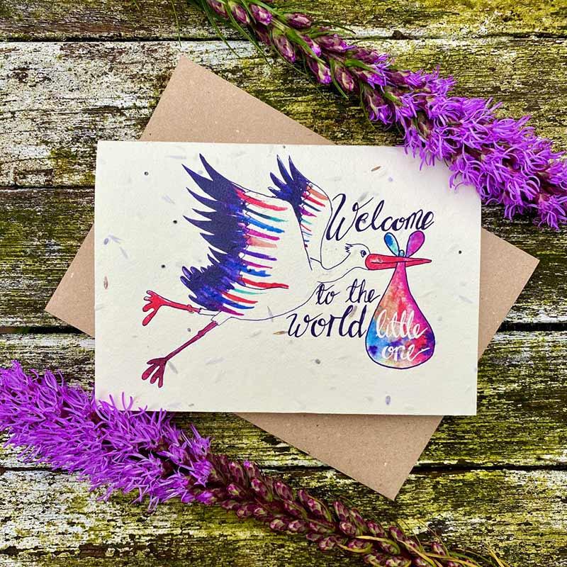 Benvenuti al mondo - Biglietto con fiori selvatici piantabili