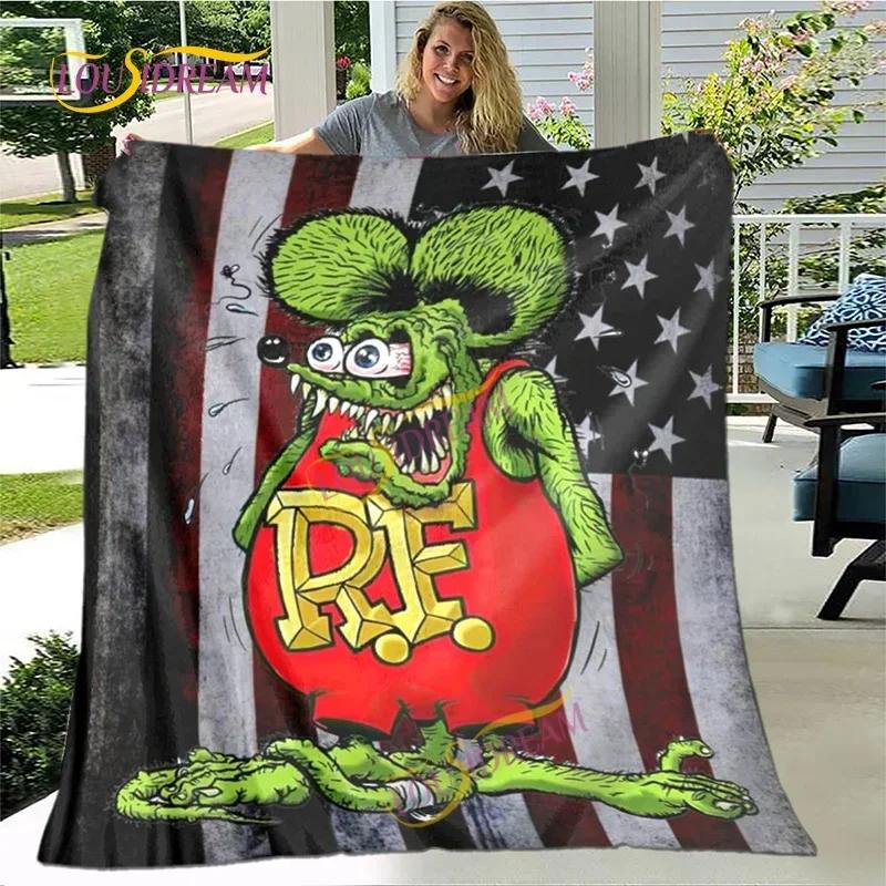 Cute Children's Holiday Birthday Gift Cartoon Rat Fink Cute Home Bedroom Decoration Thin Sofa Cover Sheets Four Seasons Blanket