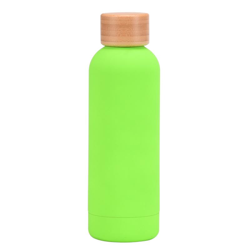 304 Stainless Steel Thermos Cup Matte Outdoor Water Cup Bamboo Cover Retro High-Value Water Cup