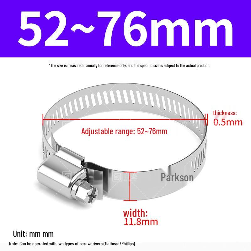 304 Stainless Steel Heavy Duty Hose and Pipe Clamps