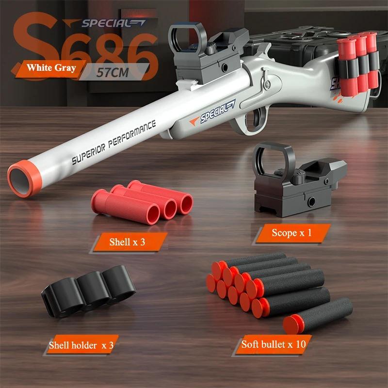 S686 Spray Shell Soft Bullet Gun Toy Throwing Shell Airsoft Launcher Outdoor Sports Cs Game For Children Birthday Gift