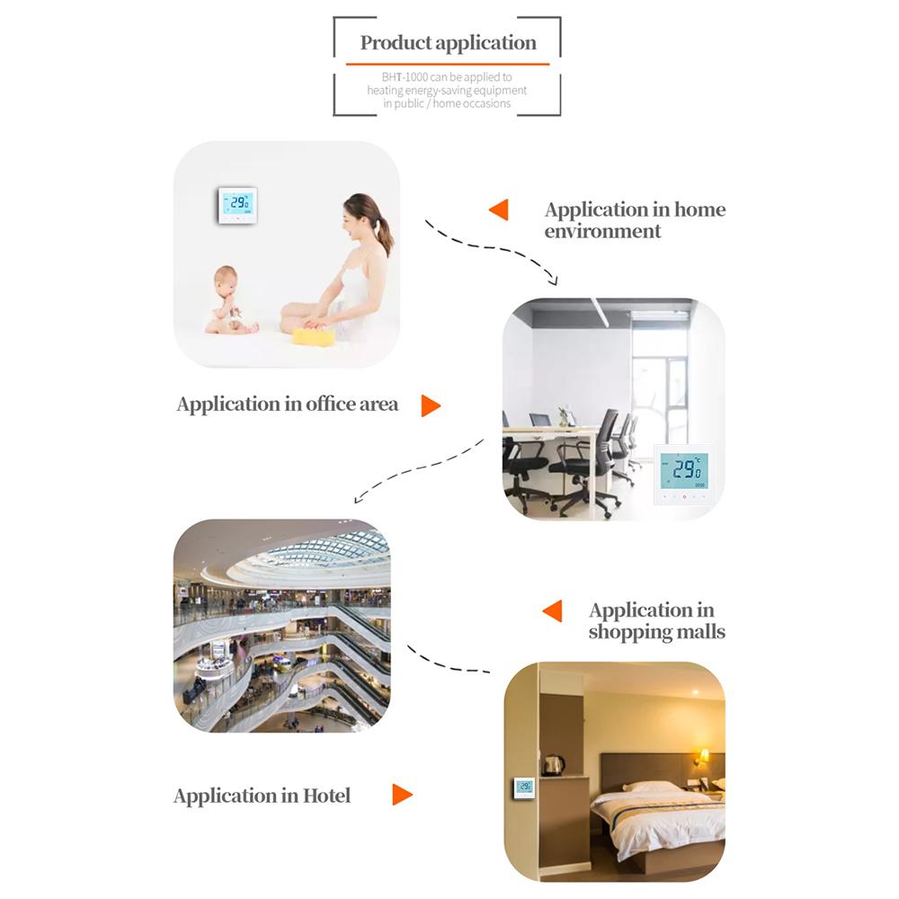5A 110–230 V wöchentlich programmierbarer LCD-Display, Touchscreen, Wasserheizung, Thermostat, Raumtemperaturregler