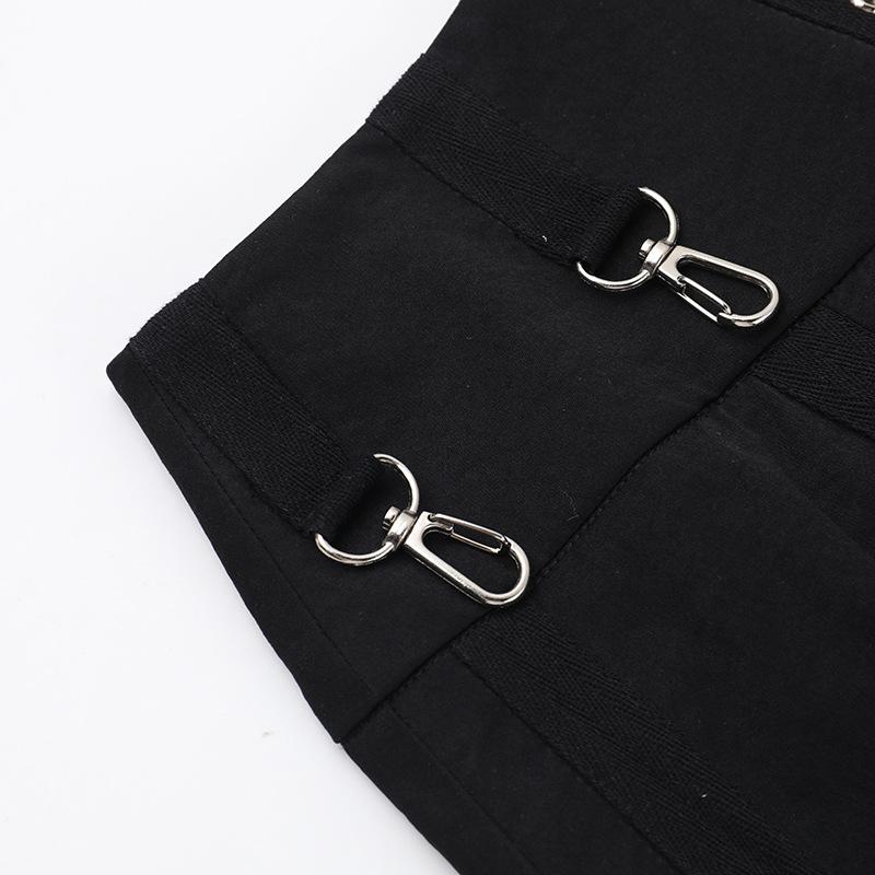 Goth Streetwear Gothic Skirt Women Harajuku Emo Alternative Grunge High Waist Bandage A-line Skirts Y2k E-girl Indie Clothes