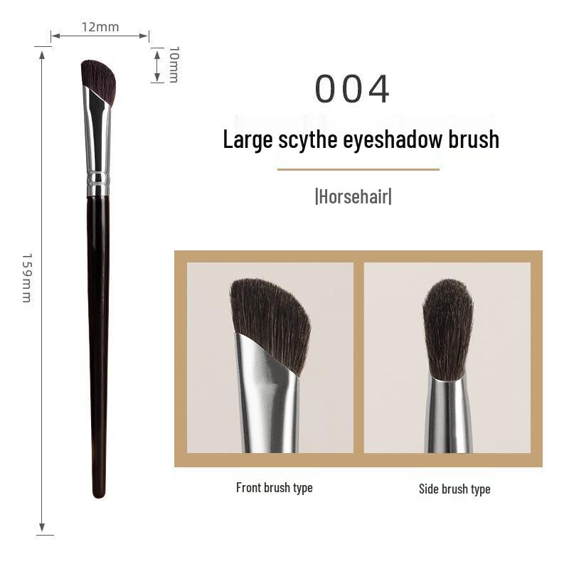 Schräger Sichel Pinsel Set für Make-up: Lidschatten-, Nasenkontur-, Unteraugen-Highlight- und Eyeliner-Pinsel aus Rosshaar und Wolle