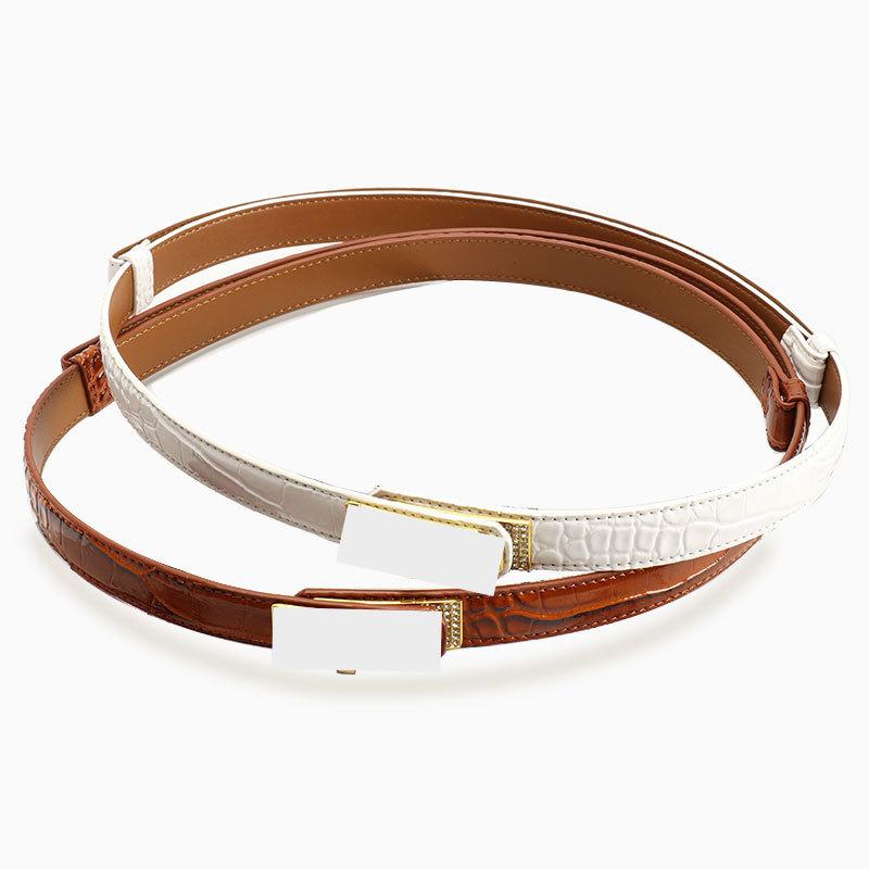 A Versatile Women's Dress with Rhinestone Alloy Lock Belt, A High-end Women's Belt with Double Buttons