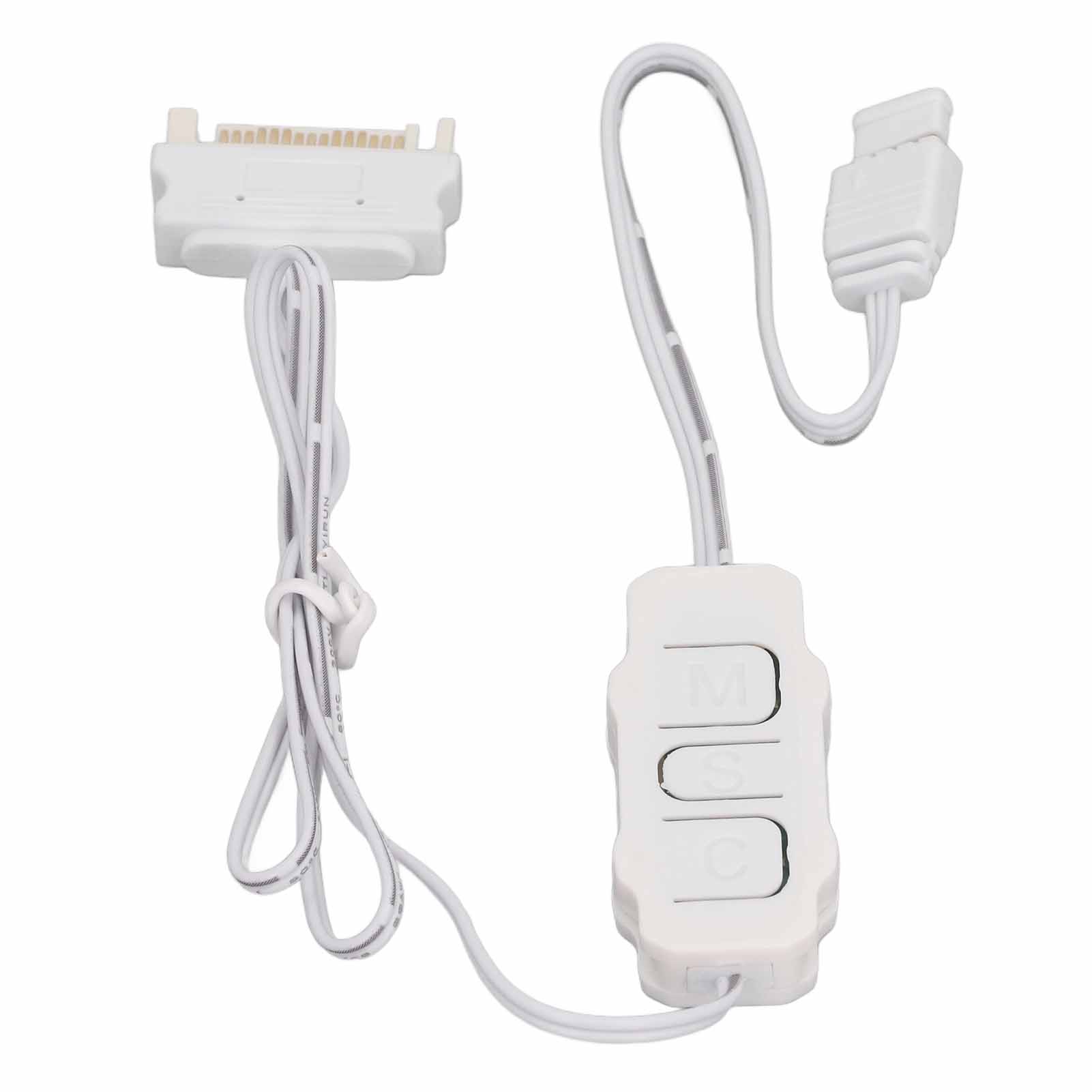 

5 В 3-контактный ARGB-контроллер SATA Блок питания SATA to ARGB-контроллер для DIY-вентиляторов ARGB-подсветки белый