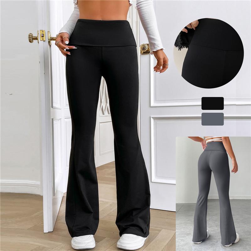 Women Micro Flared Shark Pants Leggings Slim Yoga Pants Women High Waist Wide Leg Pants Gym Sports Flared Pants Dance Trousers