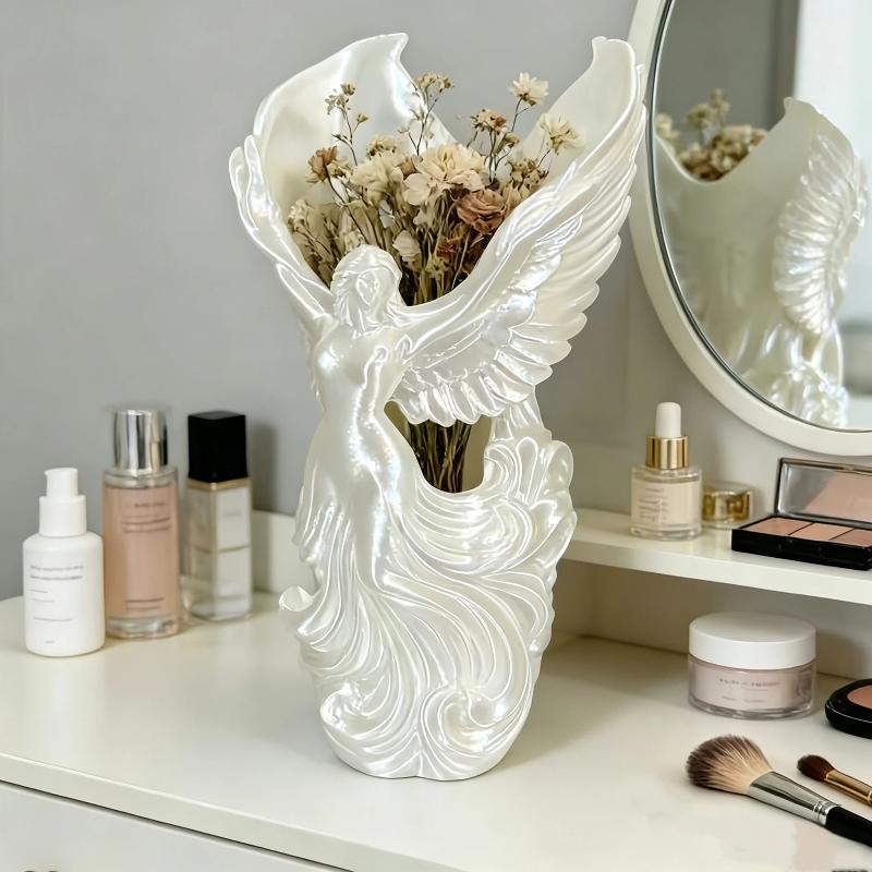 Creative Angel Wings Design Angel-Shaped Vase Container Decorative Design 3D Printed Vase Multi-Purpose Organizer Shop Display