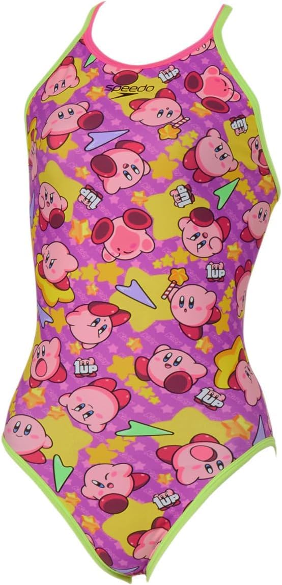 Speedo Kirby Super Star Turns Size for Competitive Swimming and Training Suit, Purple, 150, фиолетовый