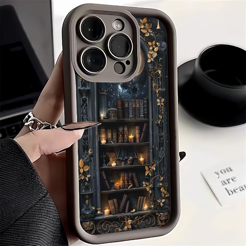 Shockproof Bumper Phone Case For iPhone 16 15 14 13 12 11 Pro Max XS X XR 7 8 Plus Mini SE 2020 2022 Bookshelf Print