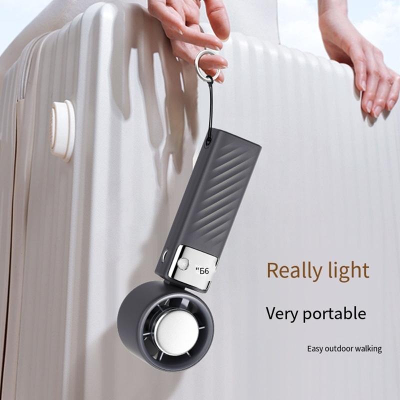 Multifuntional LED Display Fan Efficient Cooling Fan Quiet Powerful Fan 3000mAh Battery ABS Texture for Outdoor Travel