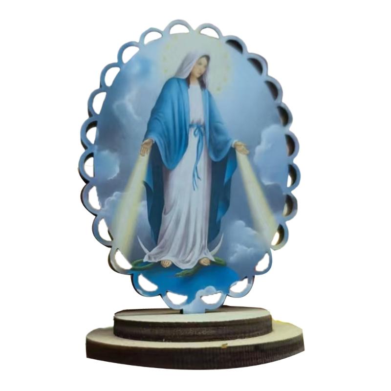 

Качественная деревянная статуэтка Девы Марии Деревянные стоячие иконы с замысловатой детализацией Идеально подходит для религиозных и художественных коллекционеров