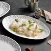 Japanese Style Ceramic Oval Fish Plate Set