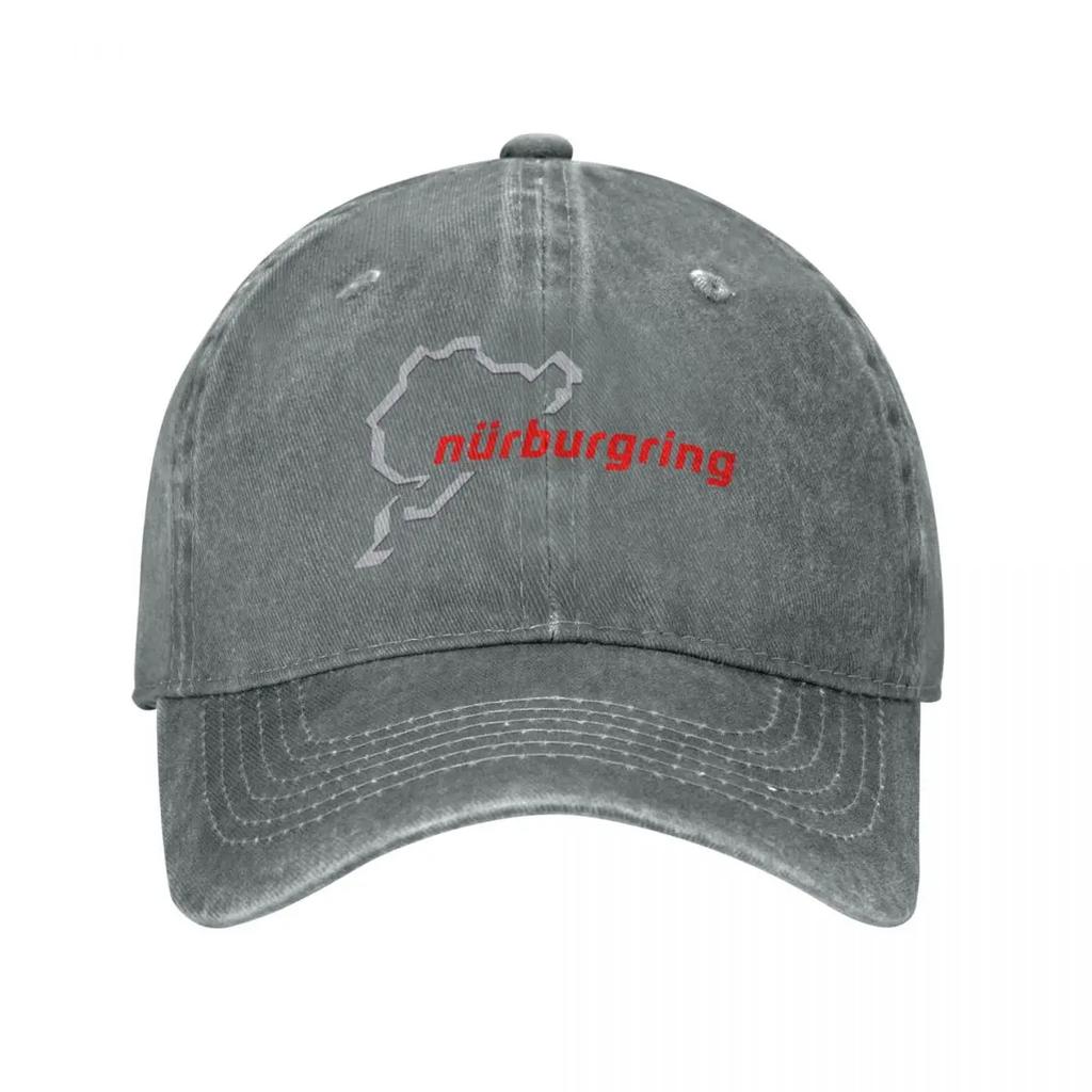 Nurburgring red pale grey and dark grey Baseball Cap Luxury Cap winter hats for men Unique hats New Hat Golf Wear Men Womens