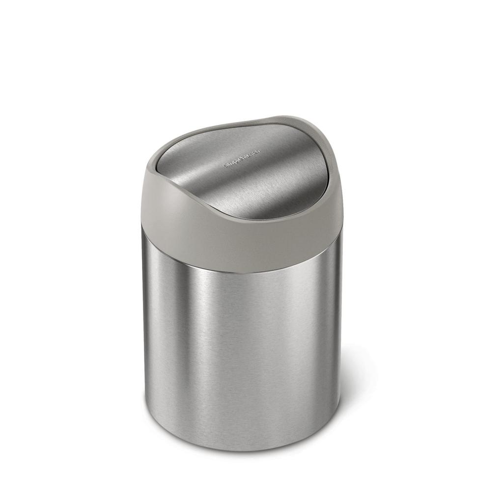 Simplehuman Mini Tabletop Trash Can, 1.5L, Stainless Steel, with Lid, CW2084