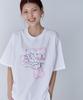 Leopeul Pink Butterfly Graffiti T-Shirt White