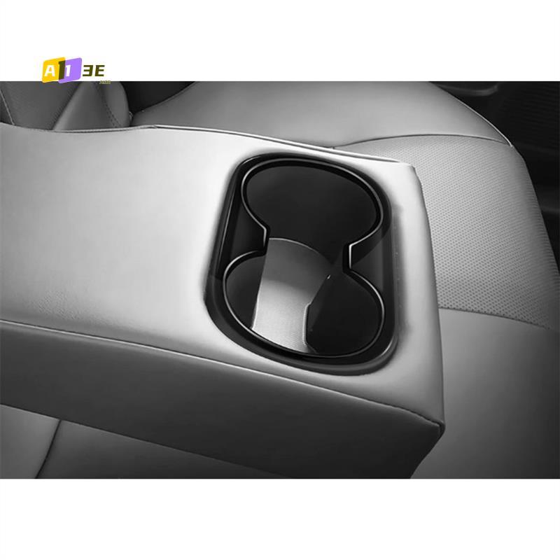 A03E-For Toyota Prius 60 Series - Car Rear Armrest Water Cup Holder Decoration Frame Cover Trim Glossy Black