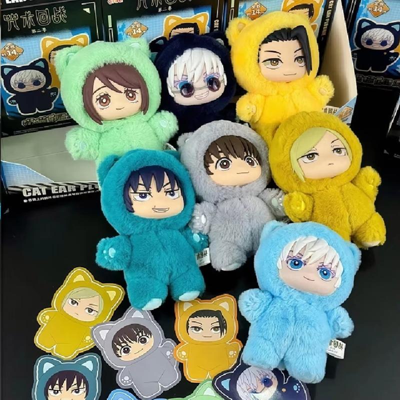 New Jujutsu Kaisen 2 Cat Ear Plushie Series Blind Box Mystery Box Anime Figure Room Decoration Collection Kids Plush Toy Gift
