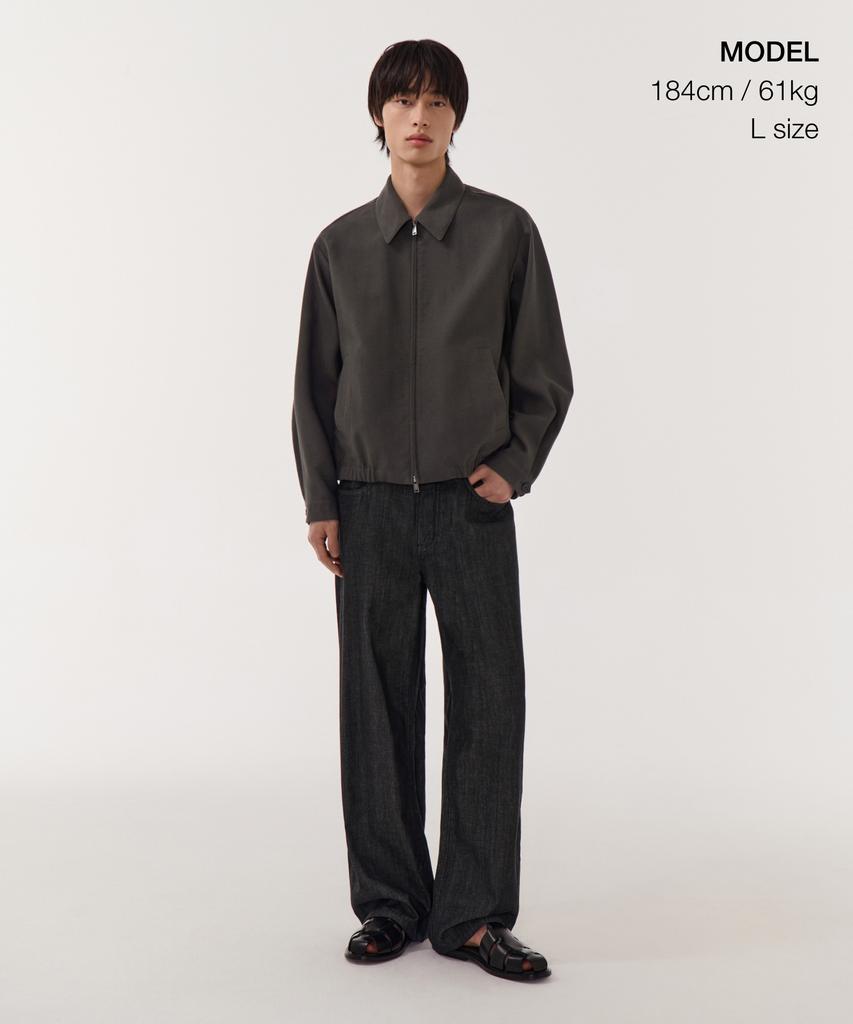 Musinsa Standard Linen Blend Minimal Blouson Jacket [Gunmetal]