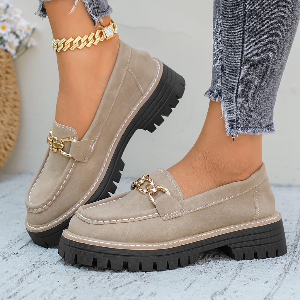 British Style Women Flat Shoes Spring Autumn Thick Bottom Loafers Retro Leisure Shoes Women Round Toe Casual Sneakers Women
