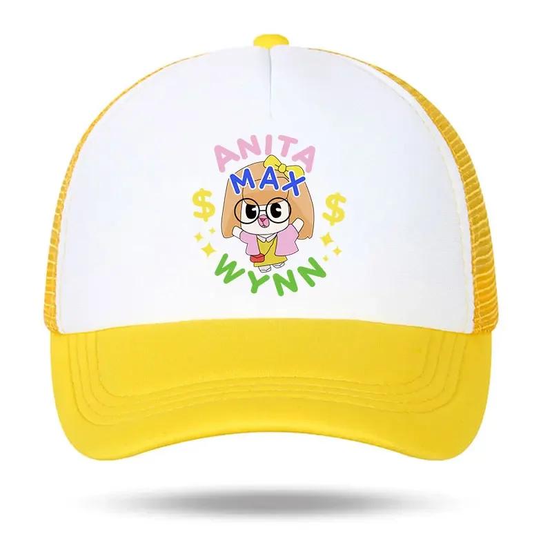 Yiran bag Trendy Anita Max Wynn Schuim Truckerpet Trendy Leuke Mesh Snapback Petten Jongen Meisje Dagelijkse Zon Strand Visserspet Dames Zomerpet 56-58cm adjustable