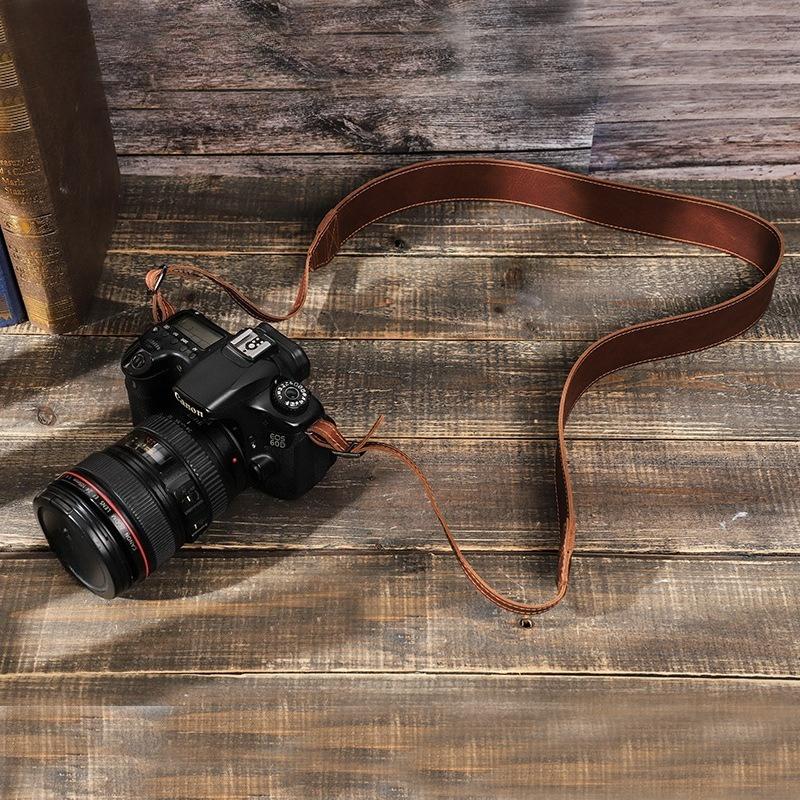 Retro Crazy Horse Leather Camera Strap Comfortable and Convenient Outdoor Travel Double Sided Leather Digital Camera Strap