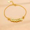 Gold-Plated Crushed Ice Five Emperor Coins Bracelet: Women's Light Luxury, Niche High-End Style for Wealth and Good Fortune.