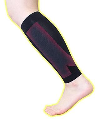 Hayashi Knit Super Fixed Thin Supporter Calf One Size Fits Most Black 2 Pieces
