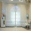 Embroidery Window Sheer Curtain, Embroidery Tulle Curtain, Three-dimensional Embroidery European Window Curtain Tulle Curtain Rod Pocket Window