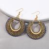 Bohemian Vintage Fashion Rope Wrap Earrings For Women Carved Hollow Geometric Drop Dangle India Earrings Boho Jewelry Wholesale
